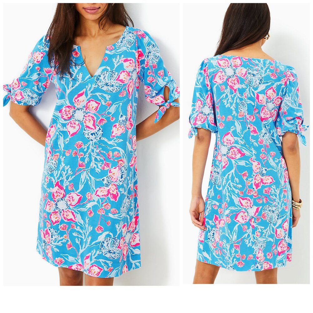 NWOT Lilly Pulitzer Easley Short Sleeve T-shirt Dress Multi Bahamian Rhapsody